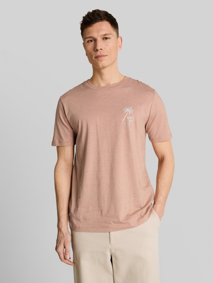 Tom Tailor T-Shirt mit Palmenprint - Faded Copper Orange Tom Tailor T-Shirt mit Palmenprint - Faded Copper Orange