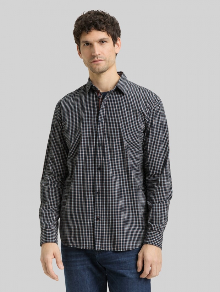 Tom Tailor Regular Fit Hemd mit Karomuster - Navy Small Check Tom Tailor Regular Fit Hemd mit Karomuster - Navy Small Check