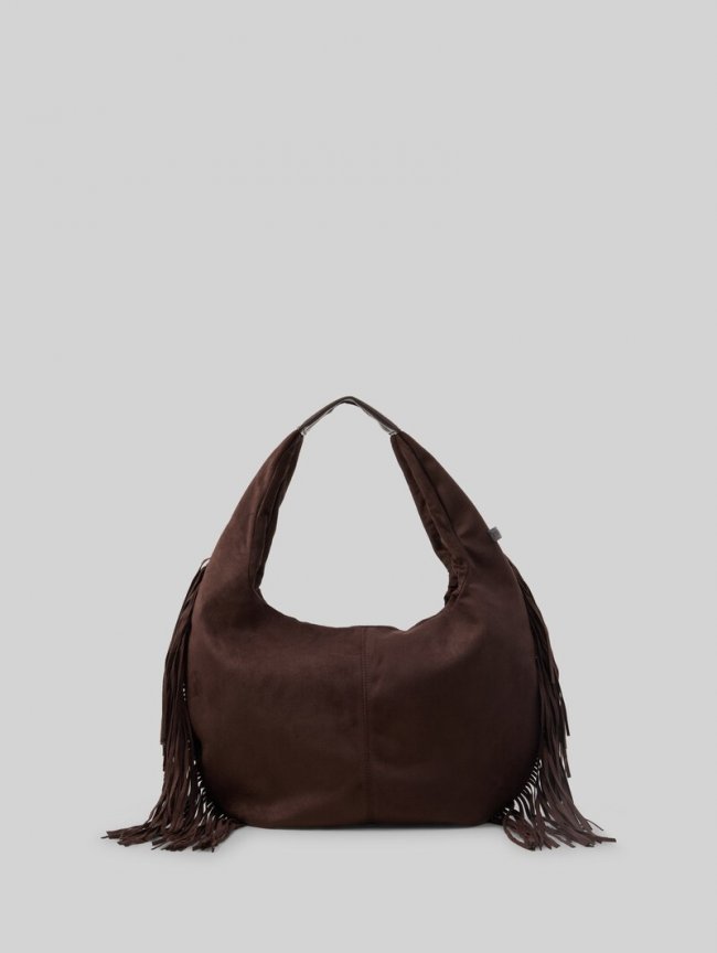 Tom Tailor TTDEYANIRA Beuteltasche mit Fransen - Dark Brown Tom Tailor TTDEYANIRA Beuteltasche mit Fransen - Dark Brown