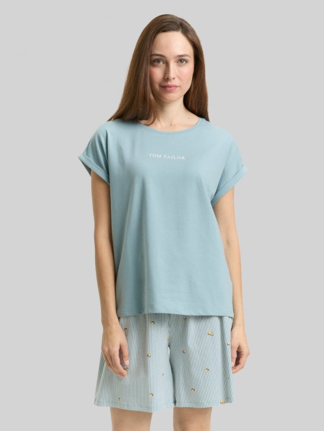 Tom Tailor Pyjama-Set mit Muster - Blue-medium-vertical Stripe Tom Tailor Pyjama-Set mit Muster - Blue-medium-vertical Stripe