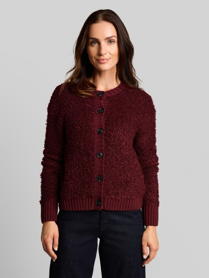 Tom Tailor Loose Fit Bouclé Cardigan - Preppy Plum Melange Tom Tailor Loose Fit Bouclé Cardigan - Preppy Plum Melange