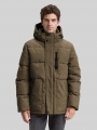 Tom Tailor Cord Puffer-Jacke mit abnehmbarer Kapuze - Smokey Olive Green