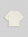 Tom Tailor Cropped T-Shirt mit Koten-Detail - Wool White