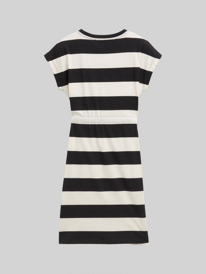 Tom Tailor Mini-Kleid mit Streifenmuster - Black And White Bold Stripe Tom Tailor Mini-Kleid mit Streifenmuster - Black And White Bold Stripe