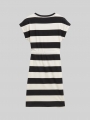 Tom Tailor Mini-Kleid mit Streifenmuster - Black And White Bold Stripe Tom Tailor Mini-Kleid mit Streifenmuster - Black And White Bold Stripe