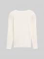 Tom Tailor Ripp Langarmshirt mit Stickerei - Wool White Tom Tailor Ripp Langarmshirt mit Stickerei - Wool White