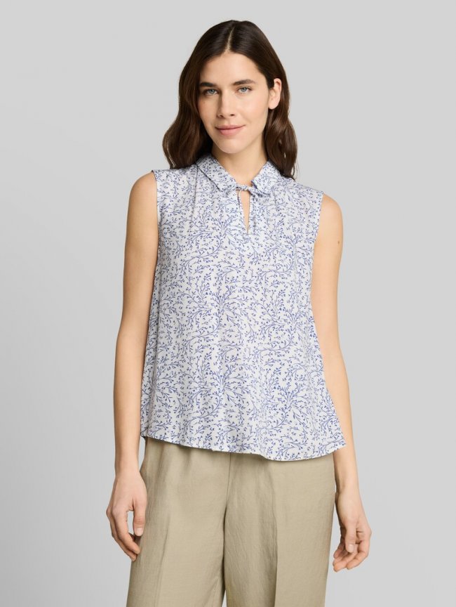 Tom Tailor Blusentop mit Muster - White Small Leaves Design Tom Tailor Blusentop mit Muster - White Small Leaves Design