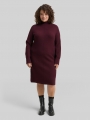 Tom Tailor Plus Size - Strickkleid mit Stehkragen - Dark Red Mélange