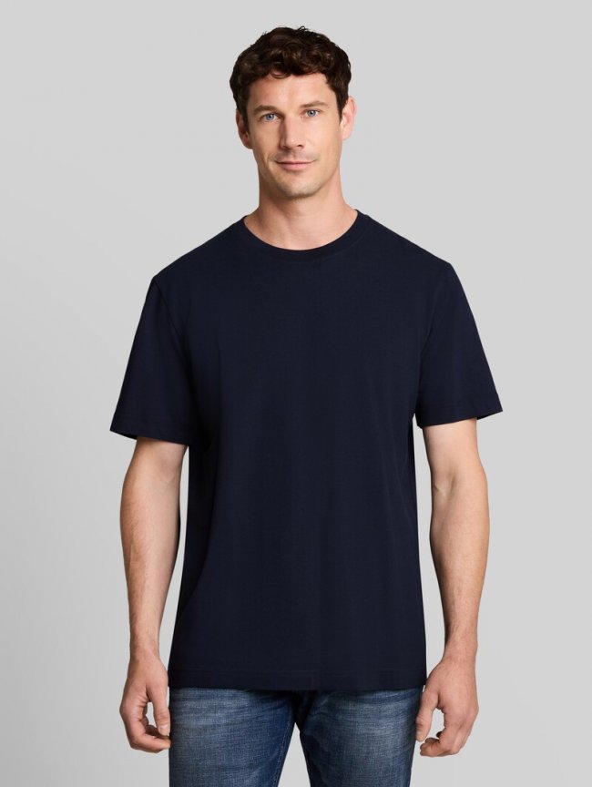 Tom Tailor Piqué T-Shirt mit Stretch - Sky Captain Blue Tom Tailor Piqué T-Shirt mit Stretch - Sky Captain Blue
