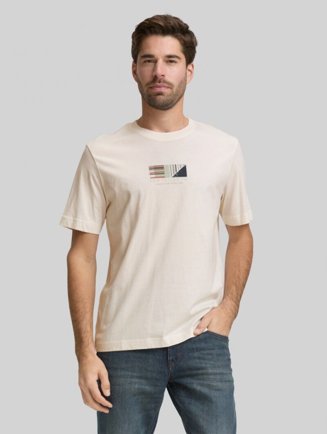 Tom Tailor T-Shirt mit Print - Gardenia White Tom Tailor T-Shirt mit Print - Gardenia White