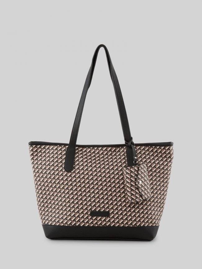 Tom Tailor TTXENIA L Shopper mit Allover-Print - Schwarz / Black Tom Tailor TTXENIA L Shopper mit Allover-Print - Schwarz / Black