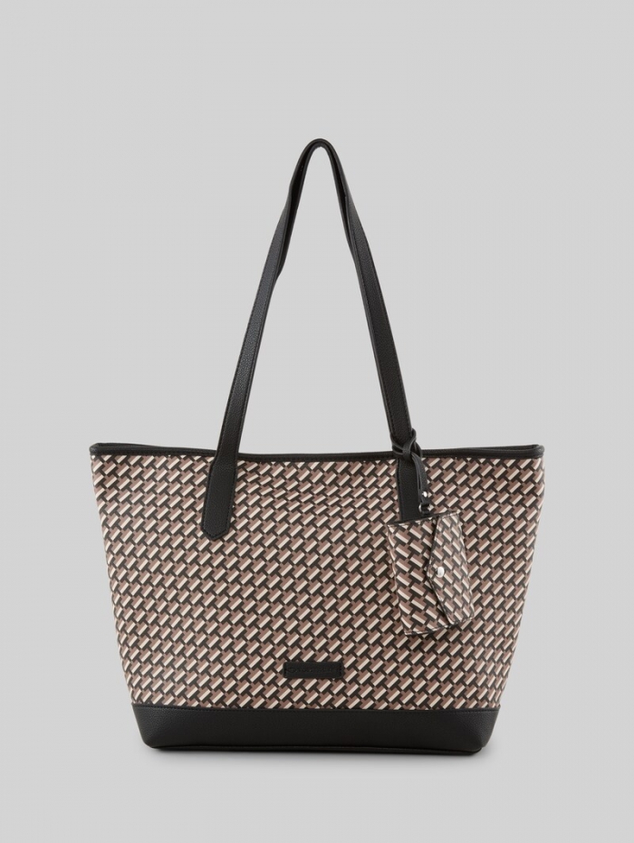 Tom Tailor TTXENIA L Shopper mit Allover-Print - Schwarz / Black Tom Tailor TTXENIA L Shopper mit Allover-Print - Schwarz / Black