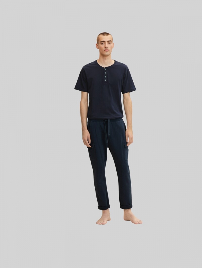Tom Tailor Pyjama T-Shirt aus Baumwolle - Blue-dark-solid Tom Tailor Pyjama T-Shirt aus Baumwolle - Blue-dark-solid