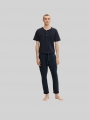 Tom Tailor Pyjama T-Shirt aus Baumwolle - Blue-dark-solid Tom Tailor Pyjama T-Shirt aus Baumwolle - Blue-dark-solid