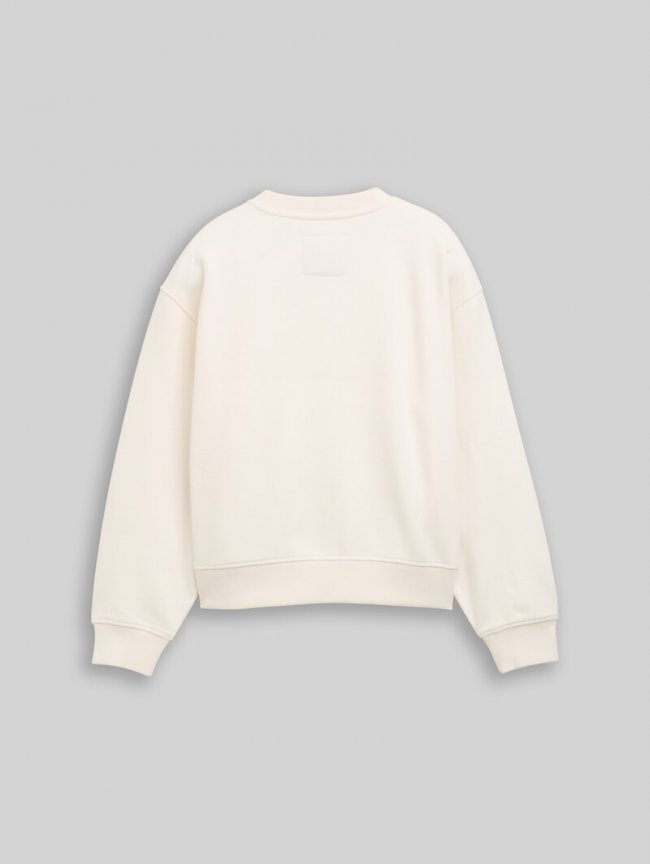 Tom Tailor Basic Sweatshirt - Gardenia White Tom Tailor Basic Sweatshirt - Gardenia White