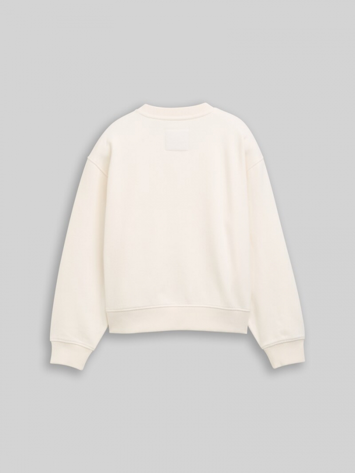 Tom Tailor Basic Sweatshirt - Gardenia White