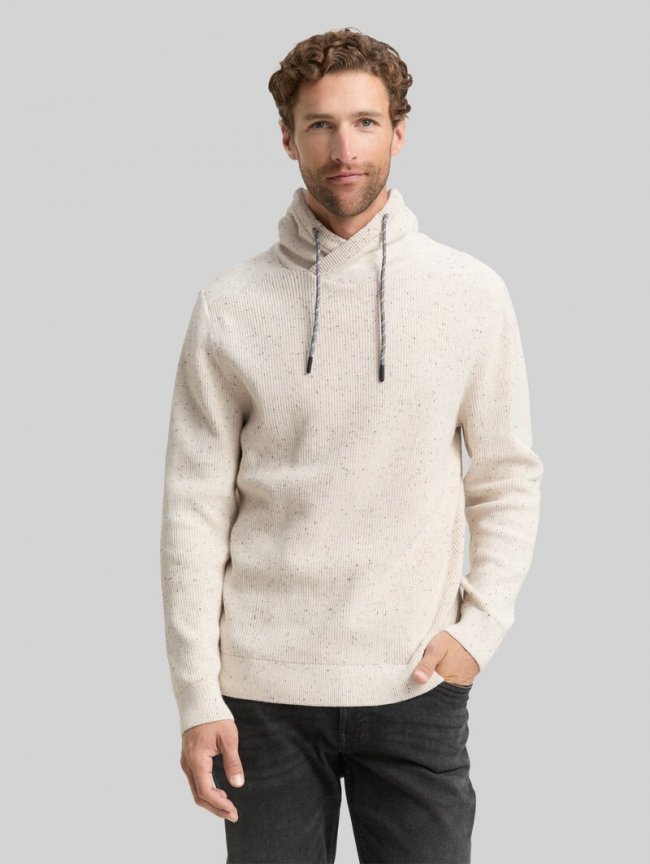 Tom Tailor Snood Strickpullover in Melange-Optik - Offwhite Melange Neps Tom Tailor Snood Strickpullover in Melange-Optik - Offwhite Melange Neps