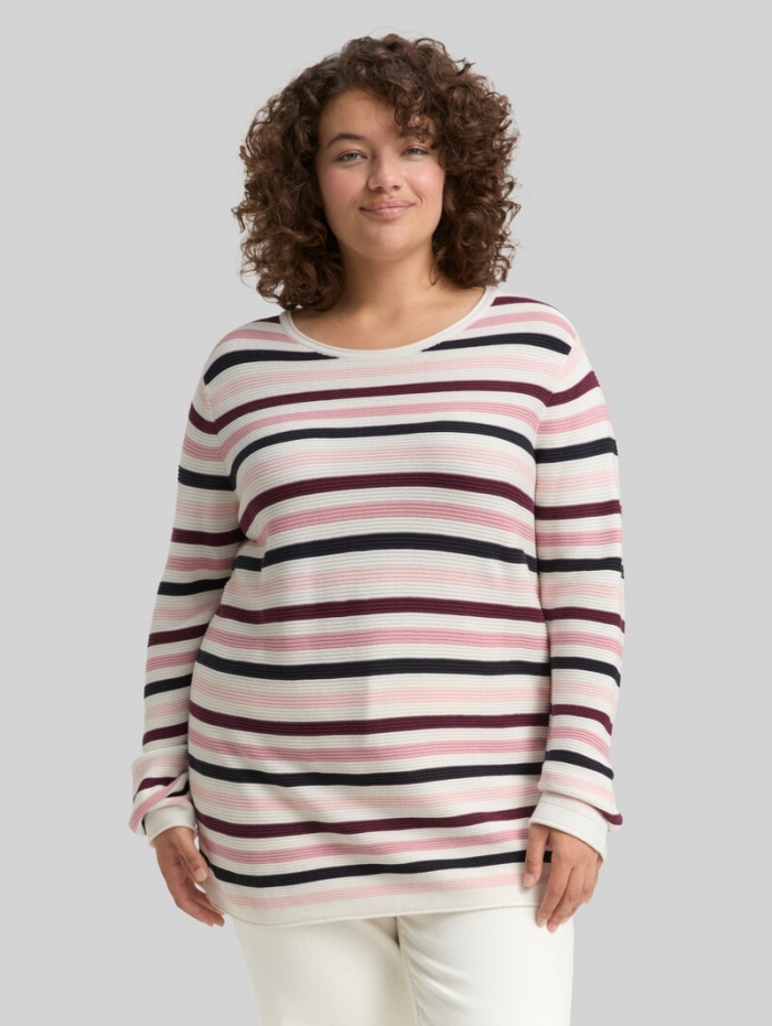 Tom Tailor Plus Size - Strickpullover aus Bio-Baumwolle - Rose Ottoman Knit Tom Tailor Plus Size - Strickpullover aus Bio-Baumwolle - Rose Ottoman Knit
