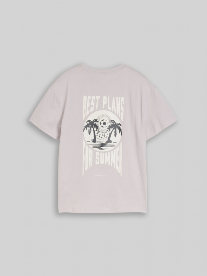 Tom Tailor Oversize T-Shirt mit Print - Dusty Greyish Lilac Tom Tailor Oversize T-Shirt mit Print - Dusty Greyish Lilac