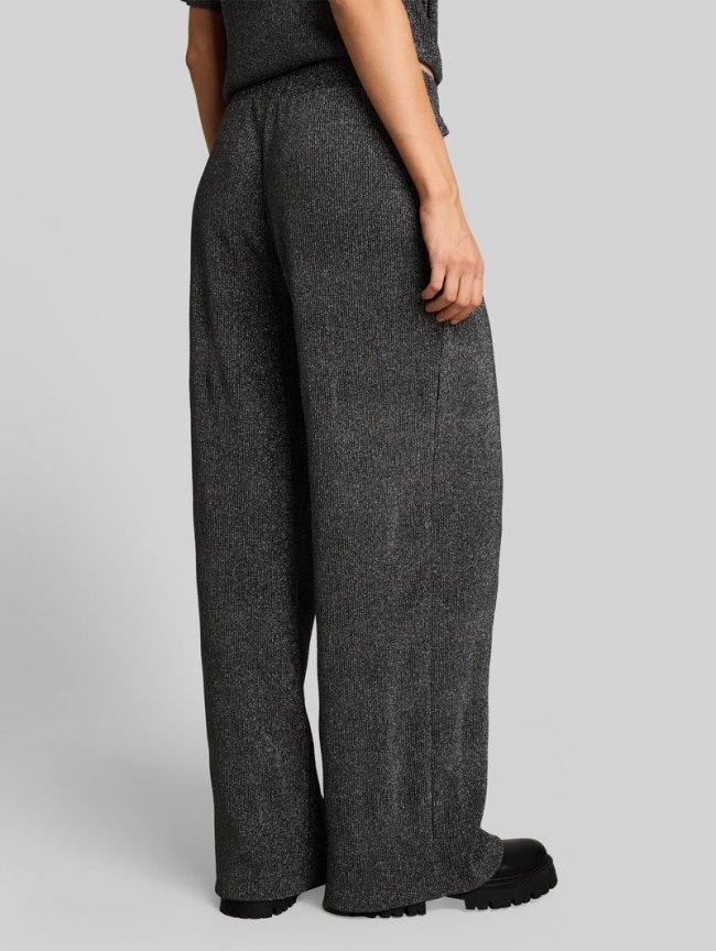 Tom Tailor Palazzo Hose mit Glitzer-Effekt - Black Silver Lurex Structure Tom Tailor Palazzo Hose mit Glitzer-Effekt - Black Silver Lurex Structure