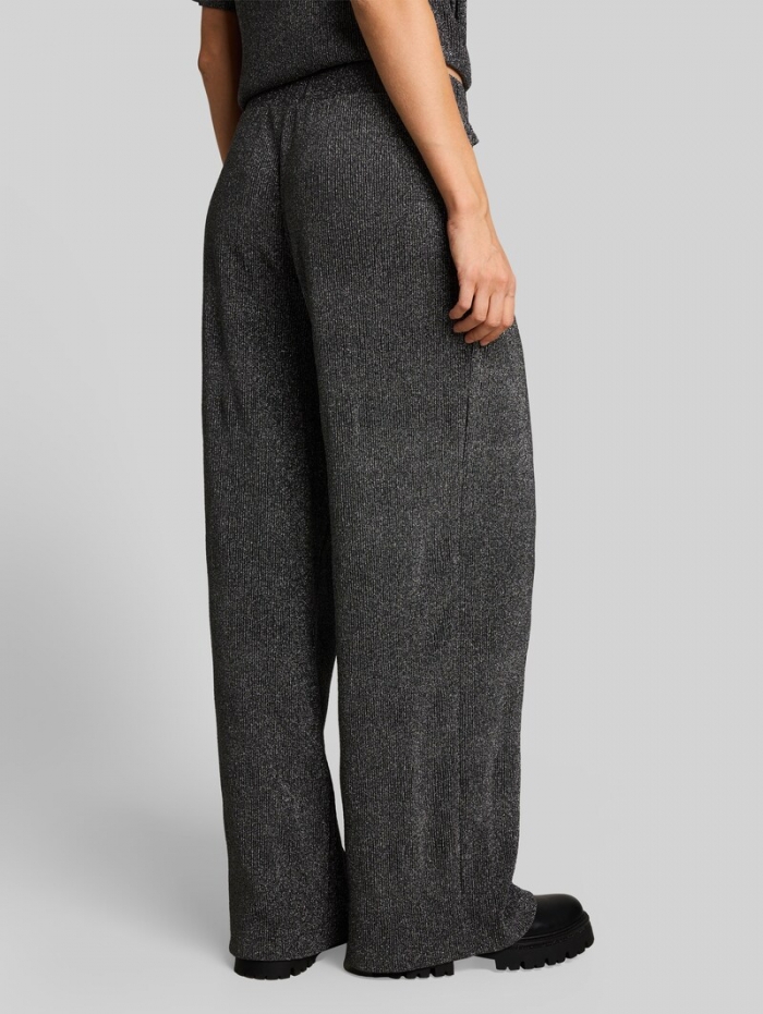 Tom Tailor Palazzo Hose mit Glitzer-Effekt - Black Silver Lurex Structure Tom Tailor Palazzo Hose mit Glitzer-Effekt - Black Silver Lurex Structure