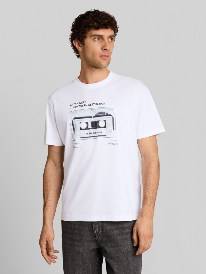 Tom Tailor Relaxed Fit T-Shirt mit Print - White
