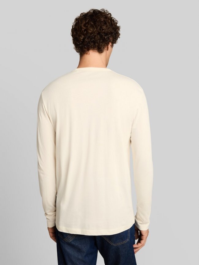 Tom Tailor Basic Langarmshirt aus Baumwolle - Gardenia White