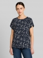 Tom Tailor T-Shirt im Material-Mix - Navy Dot Tom Tailor T-Shirt im Material-Mix - Navy Dot