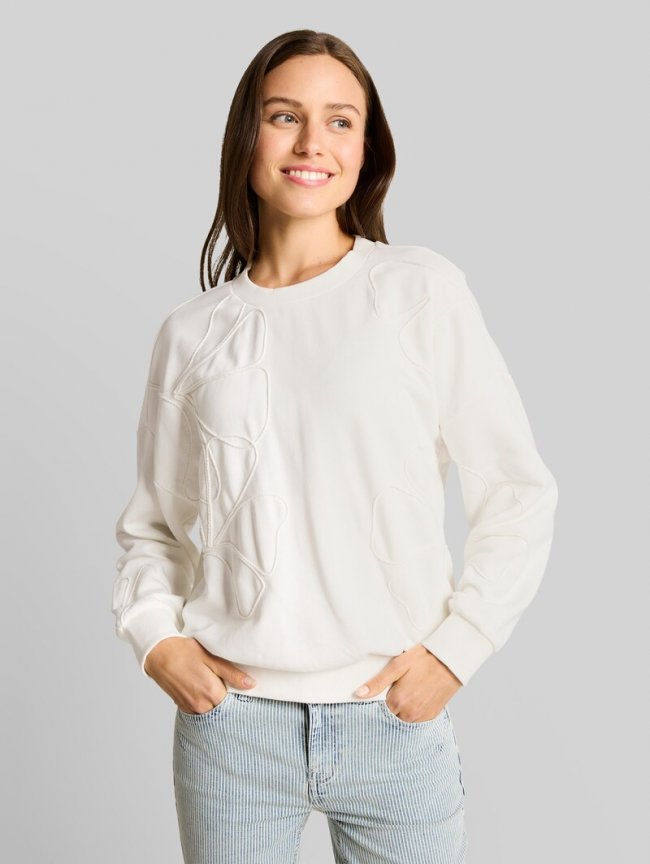 Tom Tailor Loose Fit Sweatshirt mit Blumenmuster - Whisper White Tom Tailor Loose Fit Sweatshirt mit Blumenmuster - Whisper White