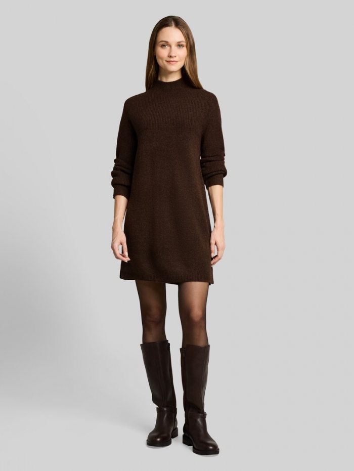 Tom Tailor Mini-Strickkleid in Melange-Optik - Cool Dark Brown Melange Tom Tailor Mini-Strickkleid in Melange-Optik - Cool Dark Brown Melange