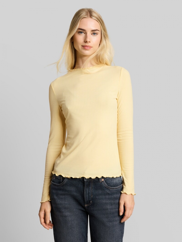 Tom Tailor Langarmshirt mit Rippstruktur - Soft Vanilla Yellow Tom Tailor Langarmshirt mit Rippstruktur - Soft Vanilla Yellow