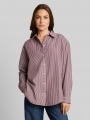 Tom Tailor Loose Fit Popeline Hemdbluse - Preppy Plum White Stripe Tom Tailor Loose Fit Popeline Hemdbluse - Preppy Plum White Stripe