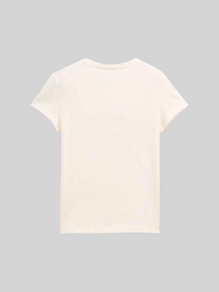 Tom Tailor T-Shirt mit Print - Wool White Tom Tailor T-Shirt mit Print - Wool White