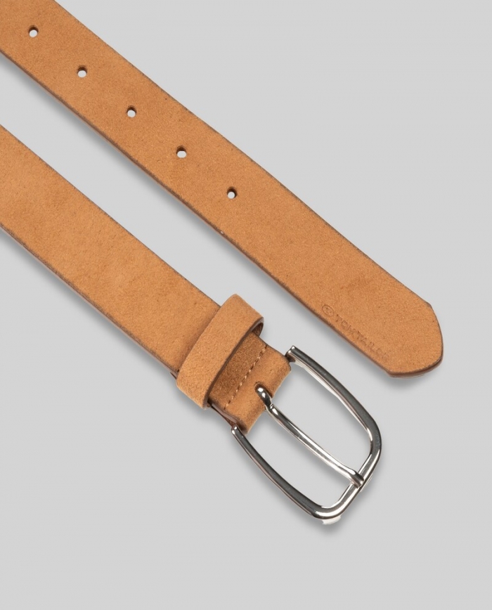 Tom Tailor TTJESSICA Velourledergürtel mit abgerundeter Dornschließe - Light Cognac Tom Tailor TTJESSICA Velourledergürtel mit abgerundeter Dornschließe - Light Cognac