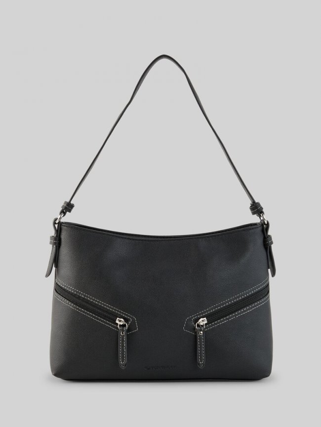 Tom Tailor TTAPOLLINE M Beuteltasche mit Reißverschluss-Details - Schwarz / Black Tom Tailor TTAPOLLINE M Beuteltasche mit Reißverschluss-Details - Schwarz / Black