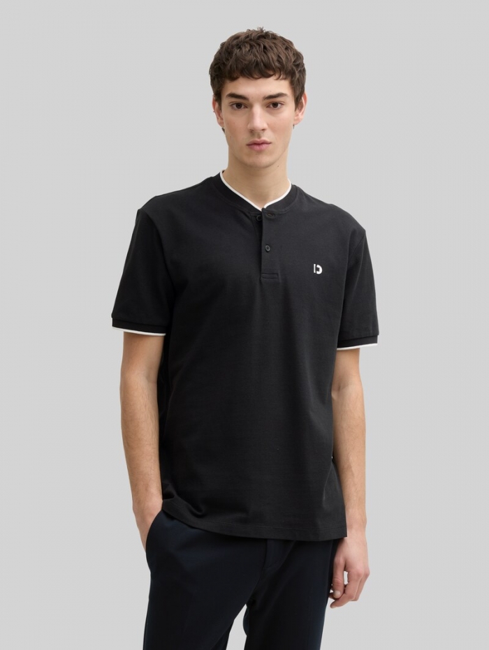 Tom Tailor Poloshirt mit Bomberkragen - Black Tom Tailor Poloshirt mit Bomberkragen - Black