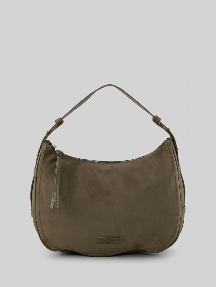 Tom Tailor TTLYSA M Schultertasche in Velourleder-Optik - Khaki / Khaki Tom Tailor TTLYSA M Schultertasche in Velourleder-Optik - Khaki / Khaki