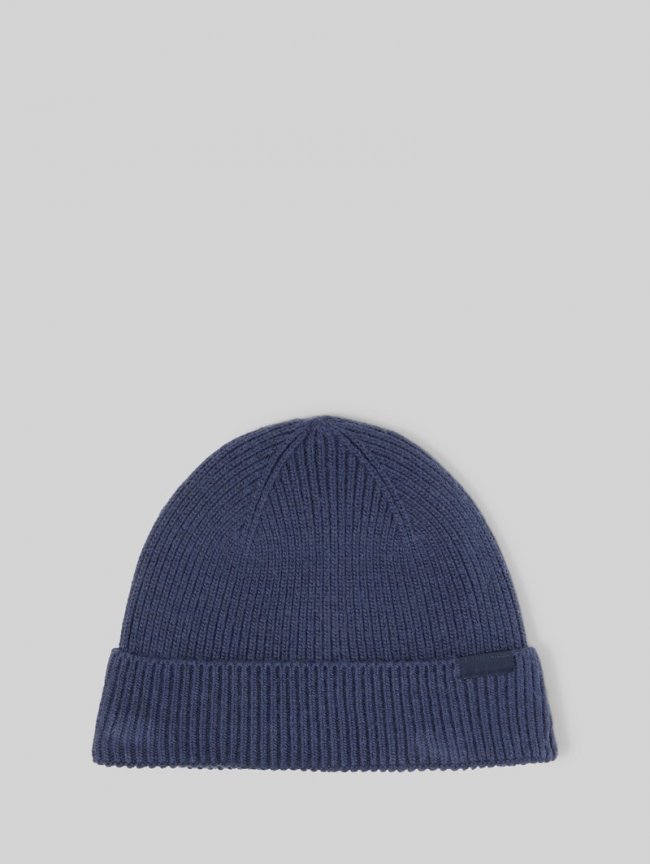Tom Tailor Beanie Mütze mit Wollanteil - Indigo Ink Blue Tom Tailor Beanie Mütze mit Wollanteil - Indigo Ink Blue