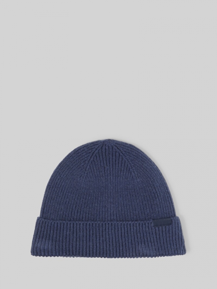 Tom Tailor Beanie Mütze mit Wollanteil - Indigo Ink Blue Tom Tailor Beanie Mütze mit Wollanteil - Indigo Ink Blue