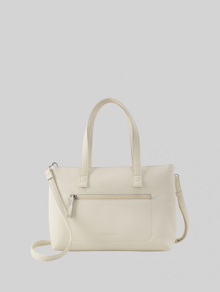 Tom Tailor TTELIS M Tragetasche mit Logo-Prägung - Off White / Off White Tom Tailor TTELIS M Tragetasche mit Logo-Prägung - Off White / Off White