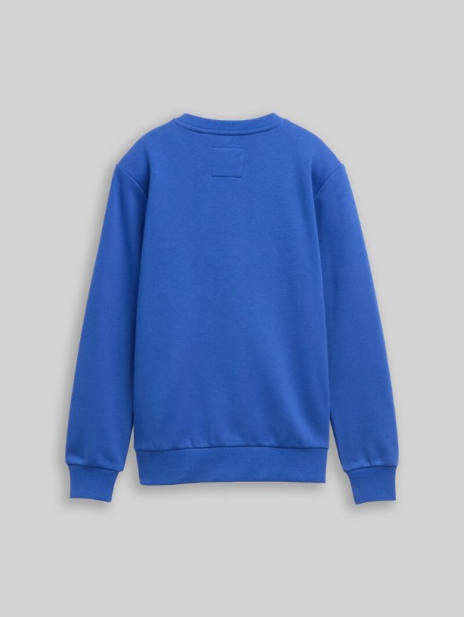 Tom Tailor Sweatshirt mit Badge-Detail - Beau Blue Tom Tailor Sweatshirt mit Badge-Detail - Beau Blue