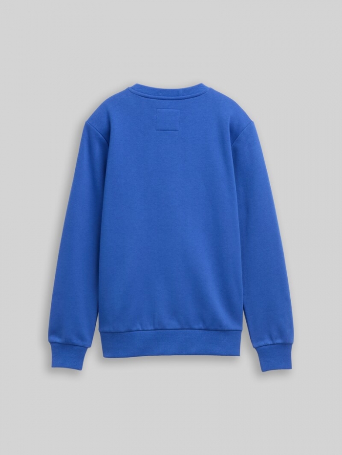 Tom Tailor Sweatshirt mit Badge-Detail - Beau Blue Tom Tailor Sweatshirt mit Badge-Detail - Beau Blue