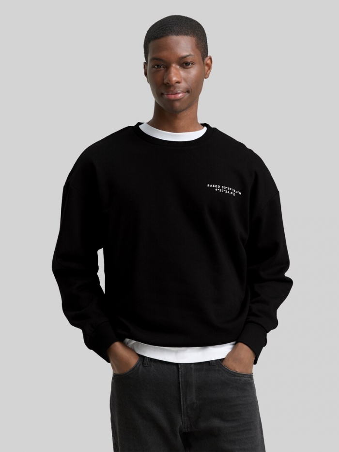 Tom Tailor Relaxed Sweatshirt mit Print - Black Tom Tailor Relaxed Sweatshirt mit Print - Black