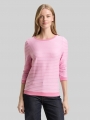 Tom Tailor Sweatshirt mit Streifenmuster - Tonal Rose Structure Stripe Tom Tailor Sweatshirt mit Streifenmuster - Tonal Rose Structure Stripe