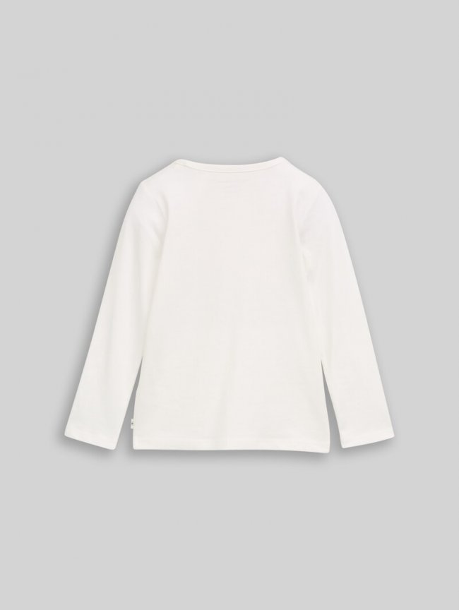 Tom Tailor Langarmshirt mit Wendepailletten - Whisper White Tom Tailor Langarmshirt mit Wendepailletten - Whisper White