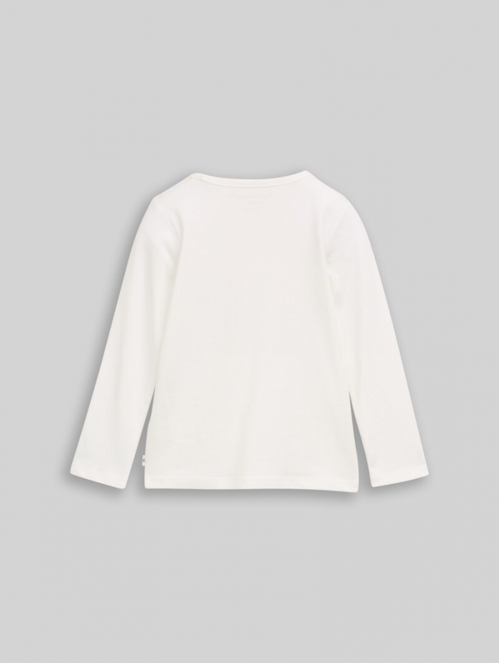 Tom Tailor Langarmshirt mit Wendepailletten - Whisper White Tom Tailor Langarmshirt mit Wendepailletten - Whisper White