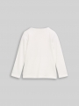 Tom Tailor Langarmshirt mit Wendepailletten - Whisper White
