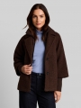 Tom Tailor Cosy Cape Jacke im 2-in-1-Look - Java Dark Brown Boucle Tom Tailor Cosy Cape Jacke im 2-in-1-Look - Java Dark Brown Boucle
