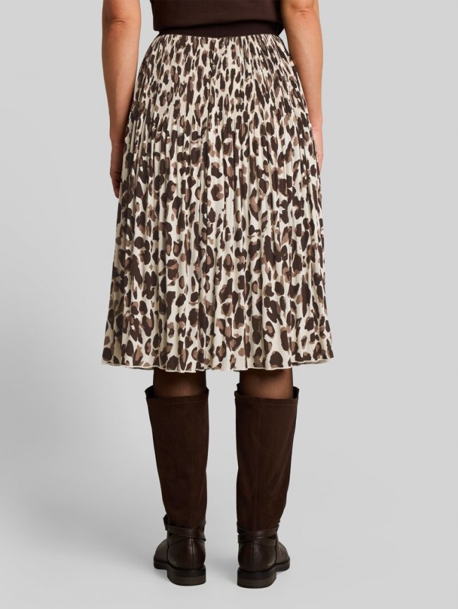 Tom Tailor Plissee Rock mit elastischem Bund - Brown Beige Leo Print Tom Tailor Plissee Rock mit elastischem Bund - Brown Beige Leo Print