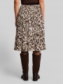 Tom Tailor Plissee Rock mit elastischem Bund - Brown Beige Leo Print